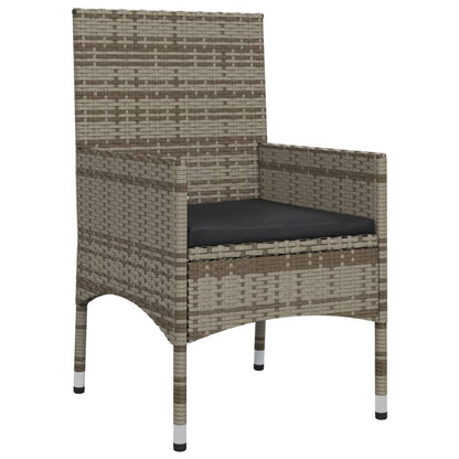 4-piece garden lounge set with cushions grey poly rattan