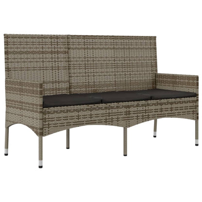 4-piece garden lounge set with cushions grey poly rattan