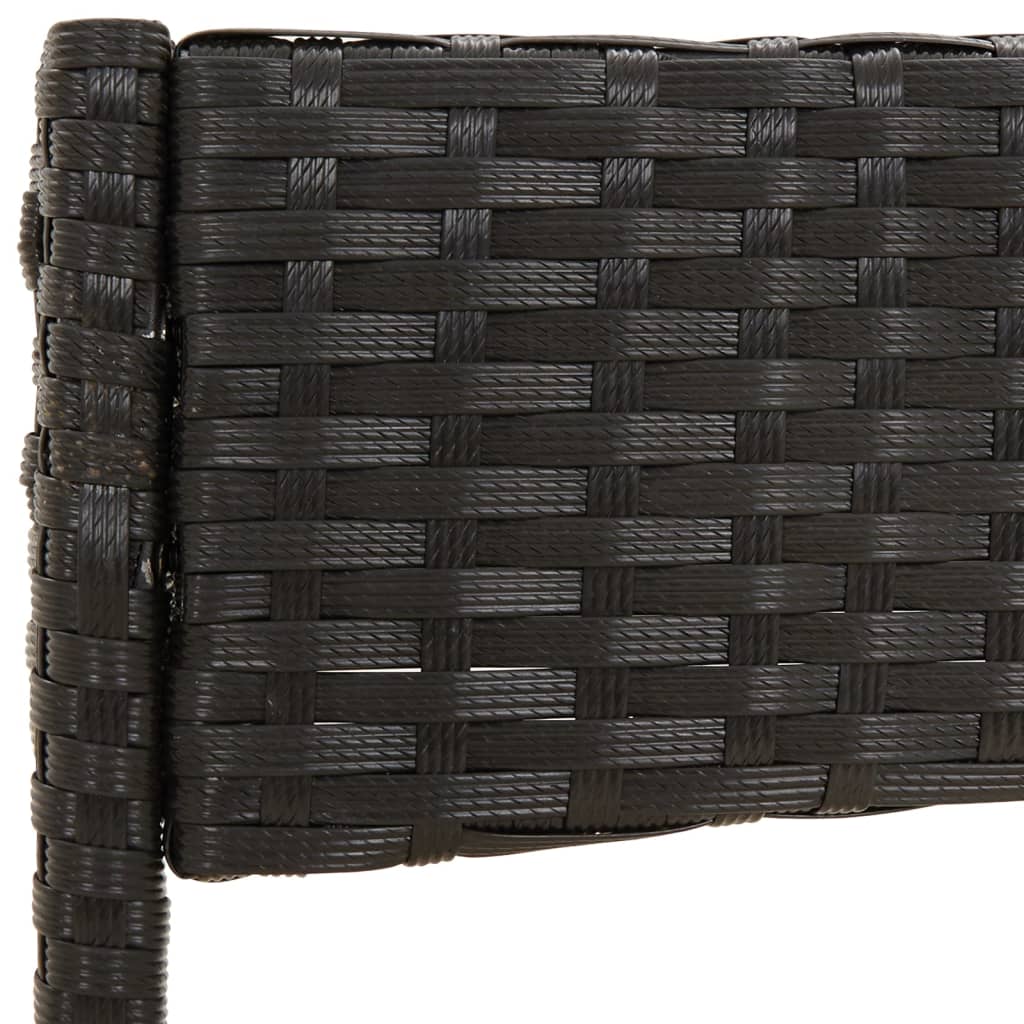 4-piece garden lounge set with cushions black poly rattan