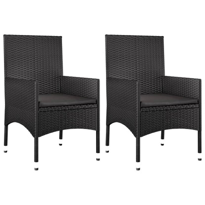 4-piece garden lounge set with cushions black poly rattan