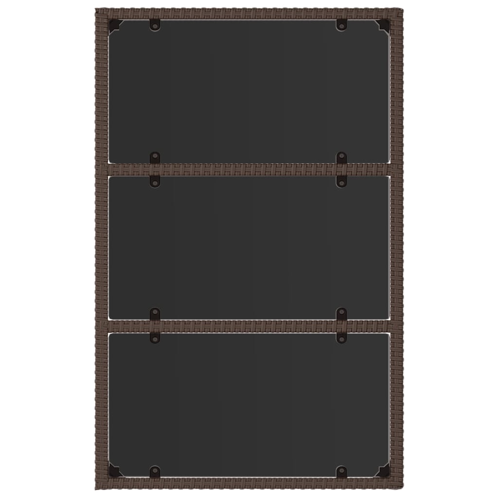 4-piece garden lounge set with cushions brown poly rattan