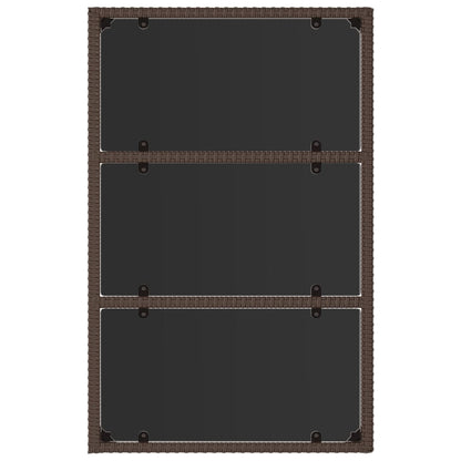 4-piece garden lounge set with cushions brown poly rattan