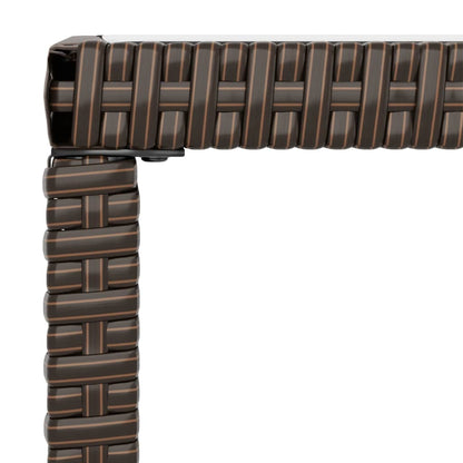 4-piece garden lounge set with cushions brown poly rattan