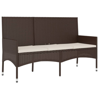 4-piece garden lounge set with cushions brown poly rattan