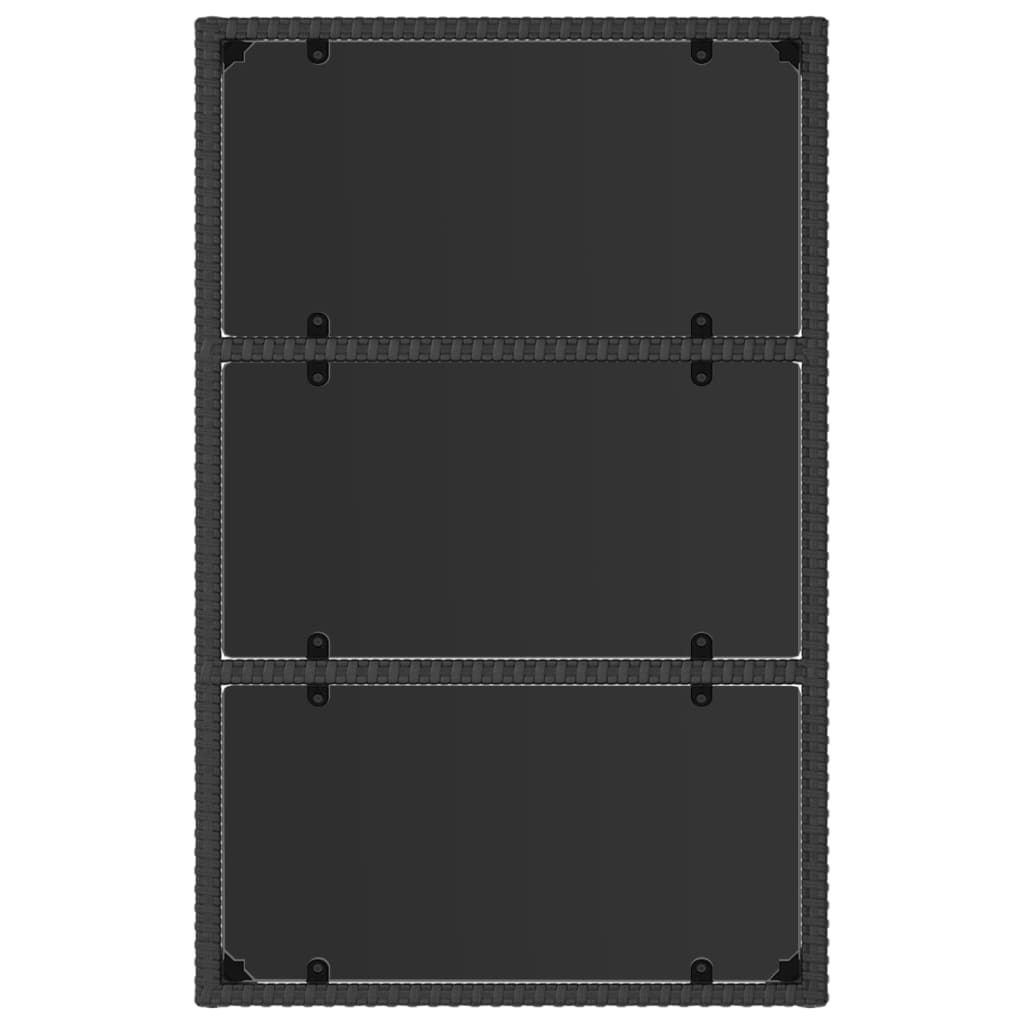 4-piece garden lounge set with cushions black poly rattan