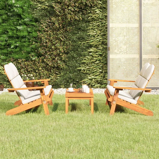 3-piece garden lounge set Adirondack solid acacia wood