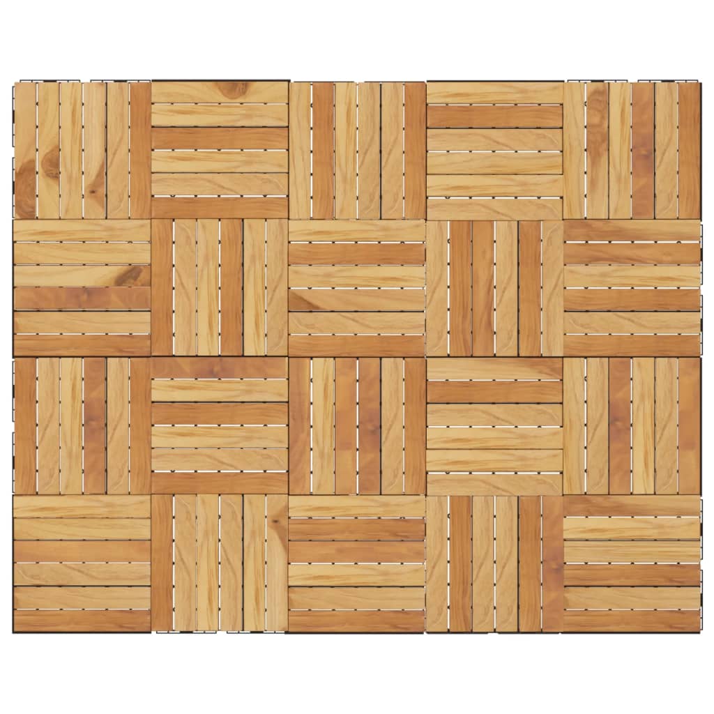 Terrace tiles 20 pcs. 30x30 cm solid wood teak vertical