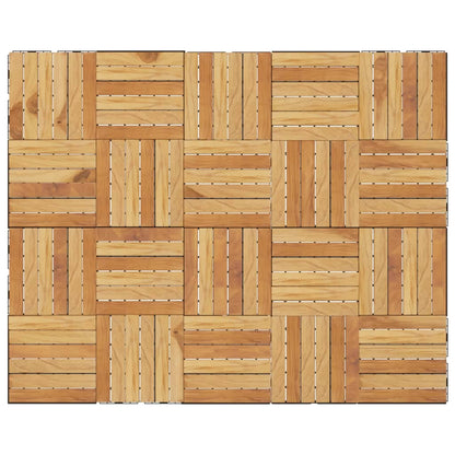 Terrace tiles 20 pcs. 30x30 cm solid wood teak vertical