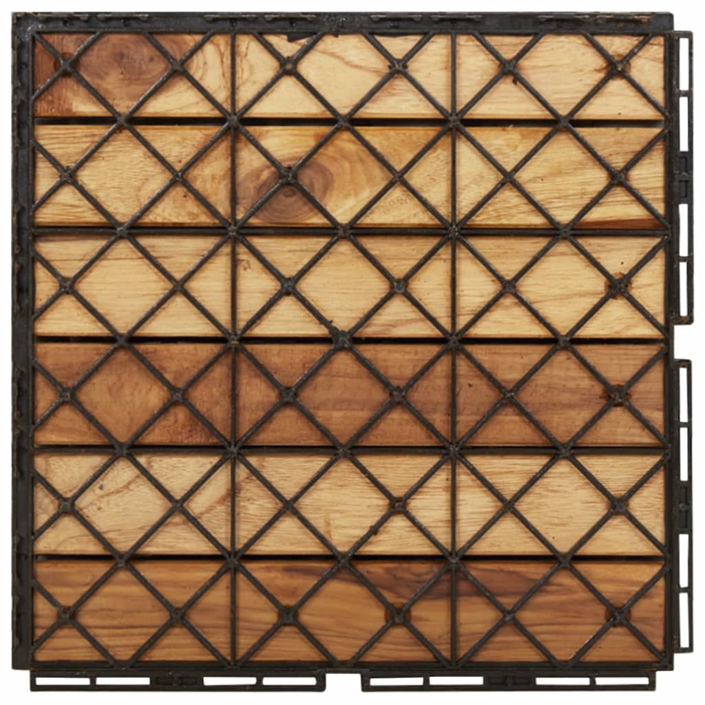 Terrace tiles 20 pcs. 30x30 cm solid wood teak vertical