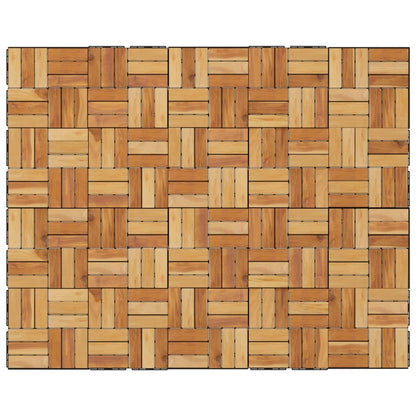 Terrassenfliesen 20 Stk. 30x30 cm Massivholz Teak