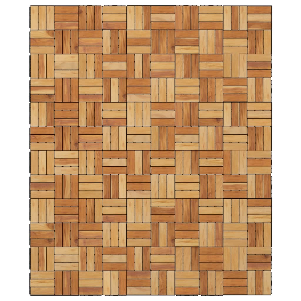 Terrace tiles 30 pcs. 30x30 cm solid teak wood