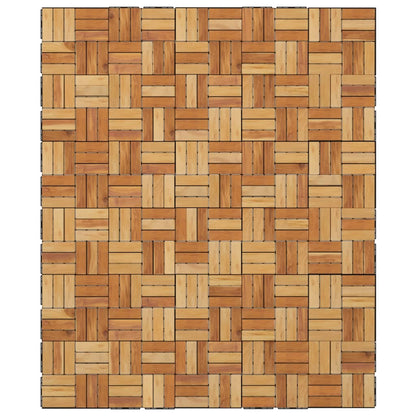 Terrace tiles 30 pcs. 30x30 cm solid teak wood