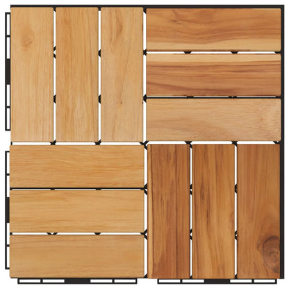 Terrace tiles 30 pcs. 30x30 cm solid teak wood