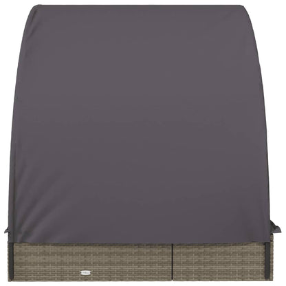 Ležaljka za 2 osobe s krovom siva 211x112x140 poliratan