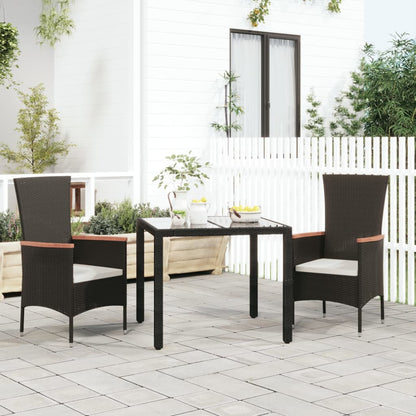 Garden chairs with cushions 2 pcs. Poly Rattan Black