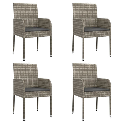 Garden chairs with cushions 4 pcs. Poly Rattan Grey