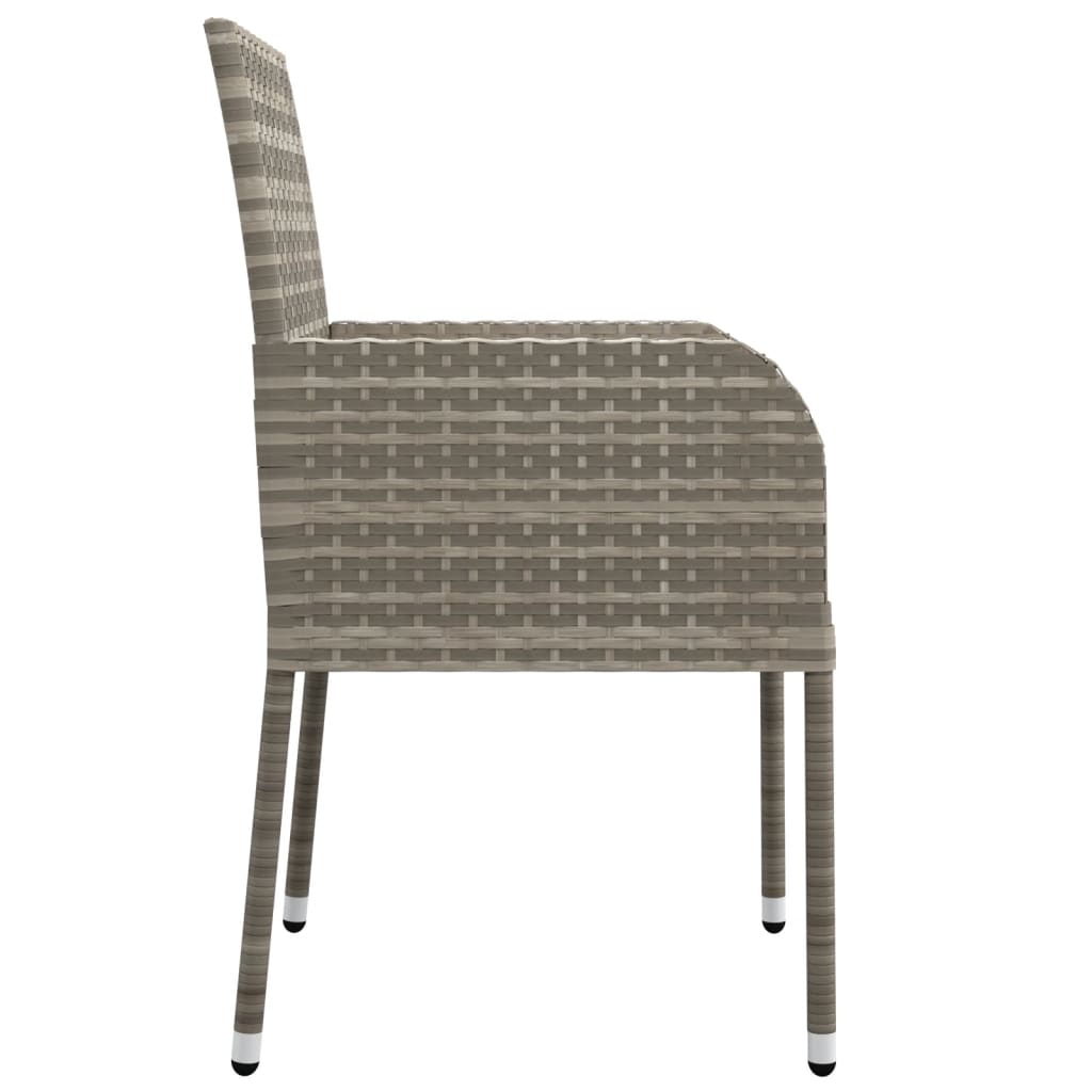 Garden chairs with cushions 4 pcs. Poly Rattan Grey