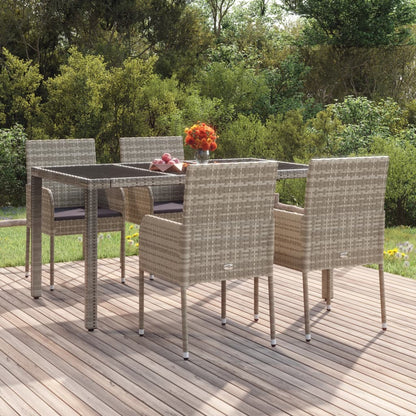 Garden chairs with cushions 4 pcs. Poly Rattan Grey