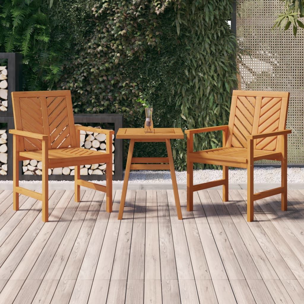 3-piece garden lounge set solid acacia wood