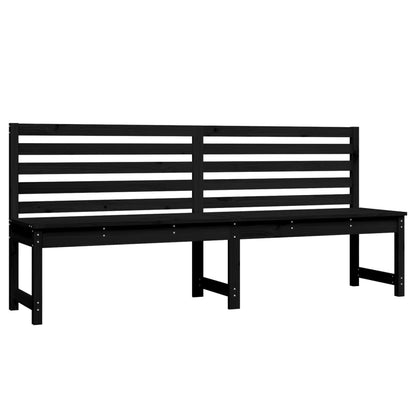 Garden bench black 201.5 cm solid pine