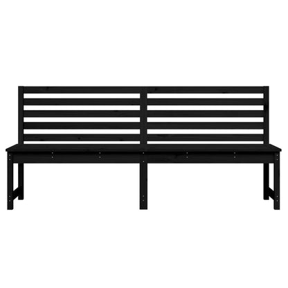 Garden bench black 201.5 cm solid pine