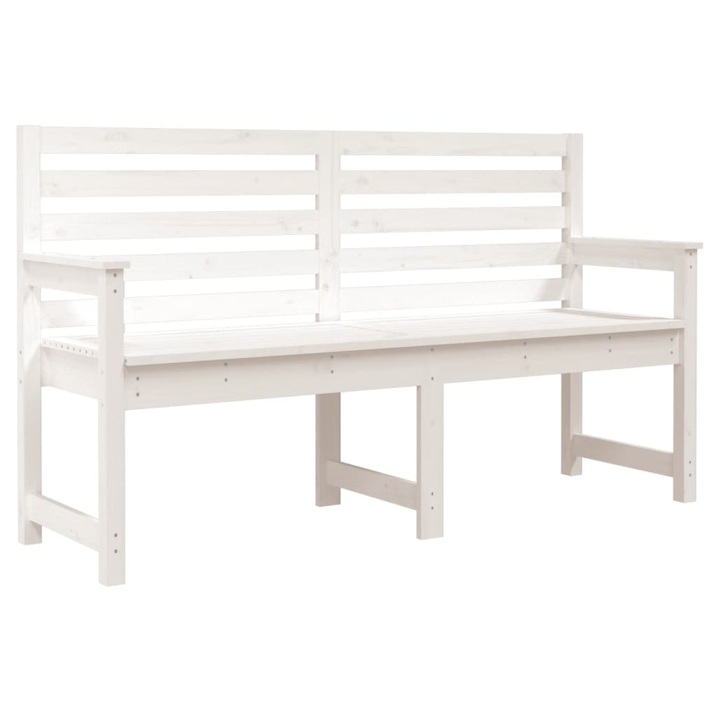 Garden bench white 159,5x48x91,5 cm solid pine