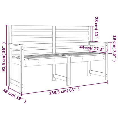 Garden bench white 159,5x48x91,5 cm solid pine