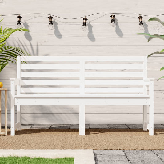 Garden bench white 159,5x48x91,5 cm solid pine