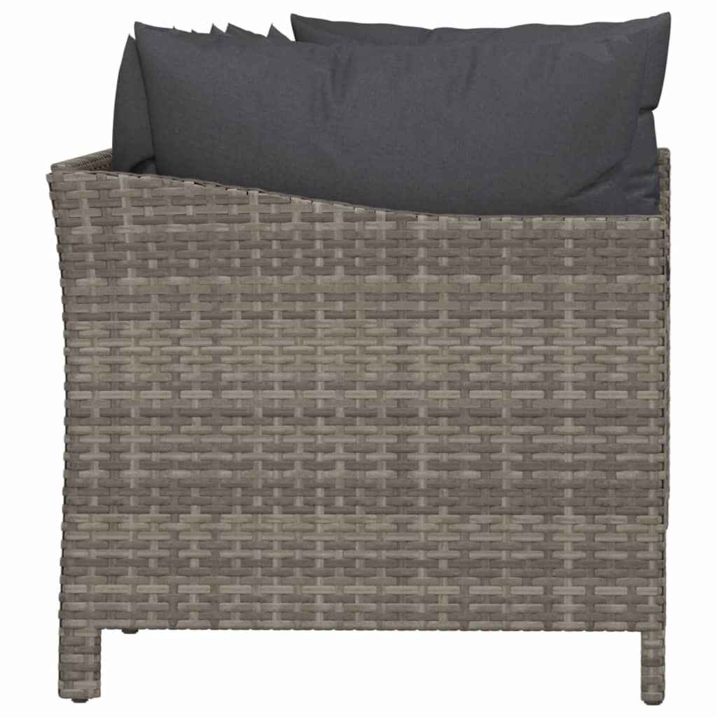4-piece garden lounge set with cushions grey poly rattan