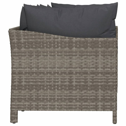 4-piece garden lounge set with cushions grey poly rattan