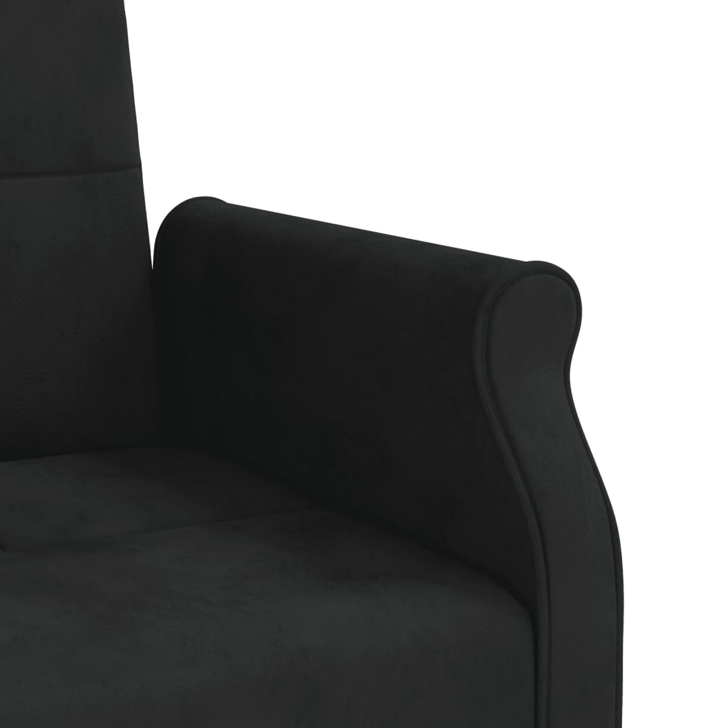 Schlafsofa mit Kissen Schwarz Samt