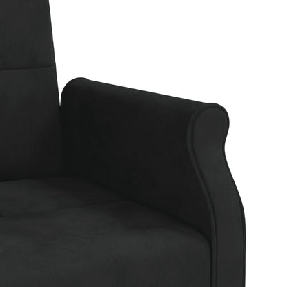 Schlafsofa mit Kissen Schwarz Samt