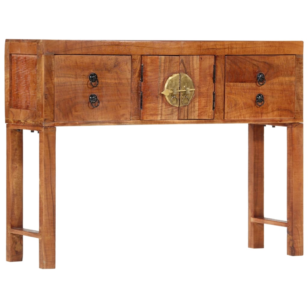 Console table 120x32x80 cm rough solid acacia wood