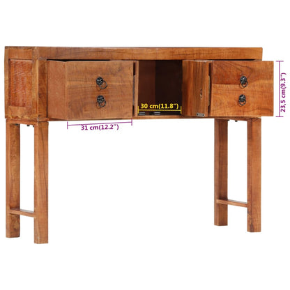Console table 120x32x80 cm rough solid acacia wood