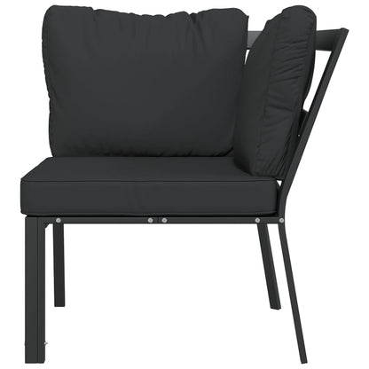 Garden chair with grey cushions 76x76x79 cm steel