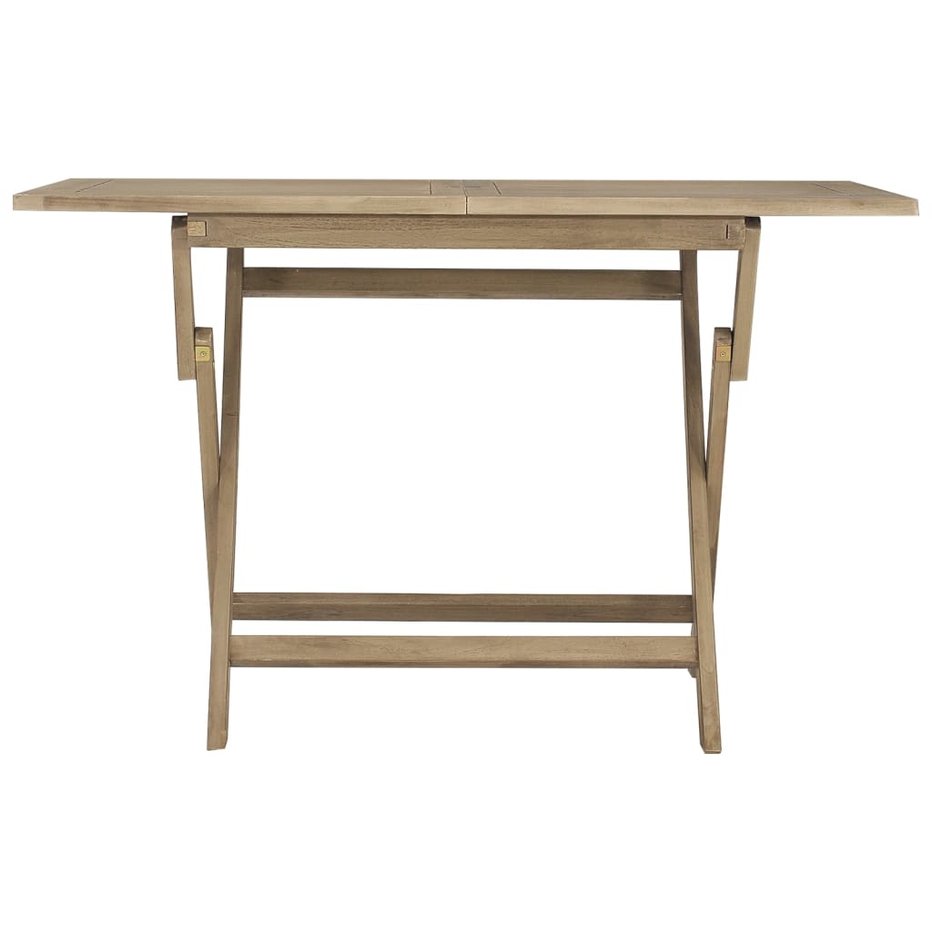 Garden table folding grey 120x70x75 cm solid teak wood