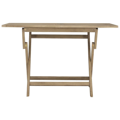 Garden table folding grey 120x70x75 cm solid teak wood