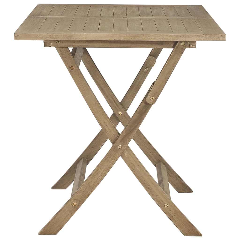 Garden table folding grey 120x70x75 cm solid teak wood