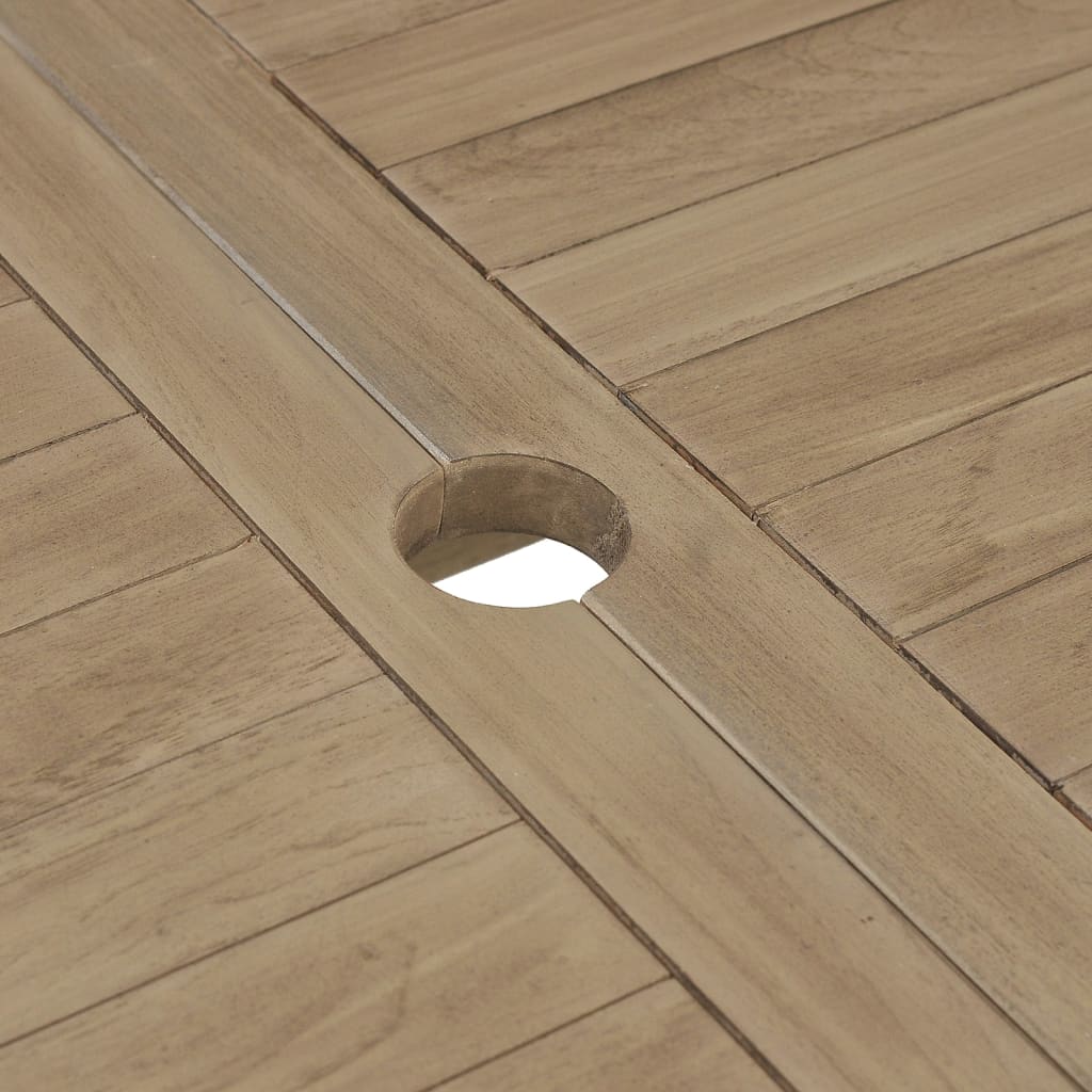 Garden table folding grey 120x70x75 cm solid teak wood