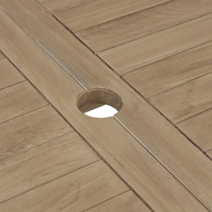 Garden table folding grey 120x70x75 cm solid teak wood