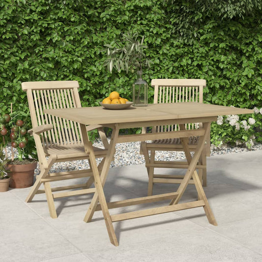 Garden table folding grey 120x70x75 cm solid teak wood