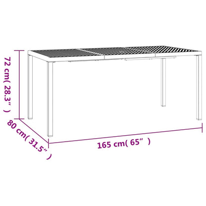Garden table anthracite 165x80x72 cm steel