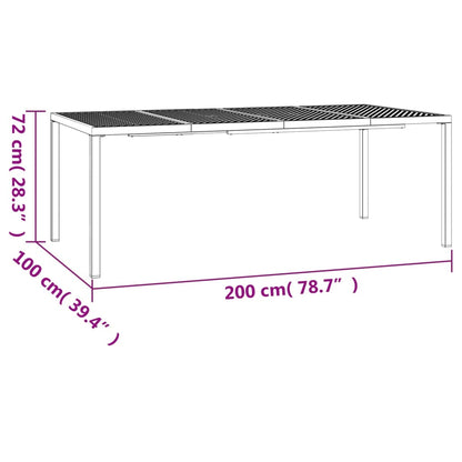 Garden table anthracite 200x100x72 cm steel