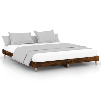 Bed frame smoked oak 160x200 cm wood material