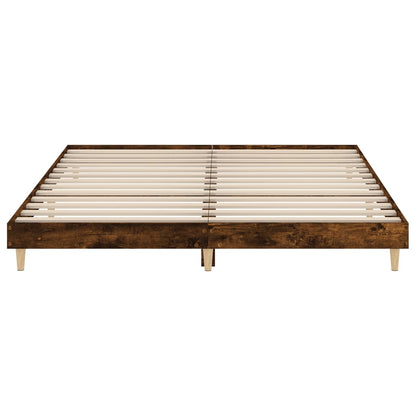 Bed frame smoked oak 160x200 cm wood material