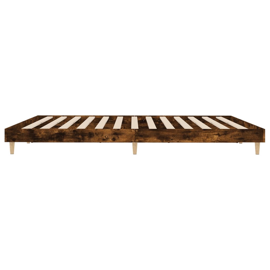 Bed frame smoked oak 160x200 cm wood material