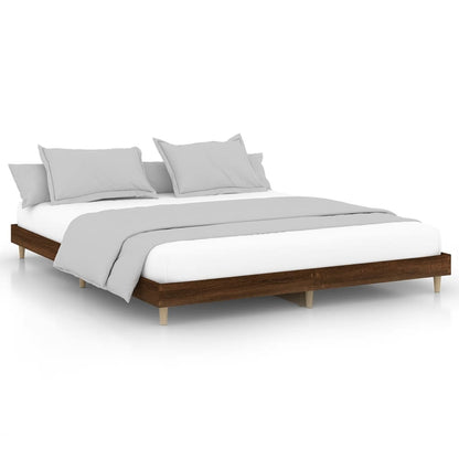 Bed frame brown oak look 160x200 cm wood material