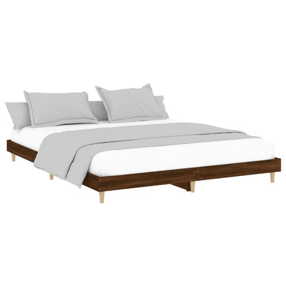 Bed frame brown oak look 160x200 cm wood material