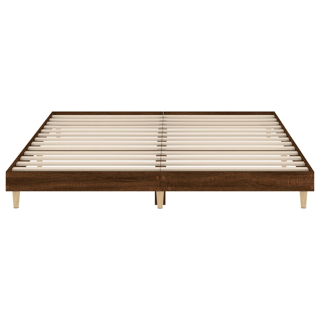 Bed frame brown oak look 160x200 cm wood material