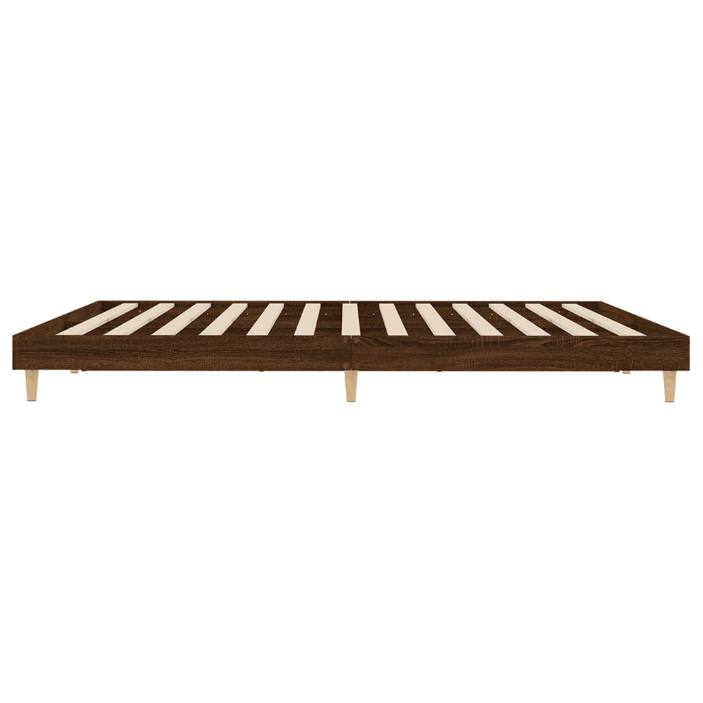 Bed frame brown oak look 160x200 cm wood material